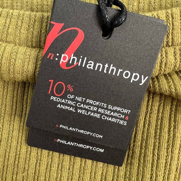 n: Philanthropy Langley Bodysuit Olive Green Ribbed Thong Chic Indie SZ XS NWT - Picture 10 of 15